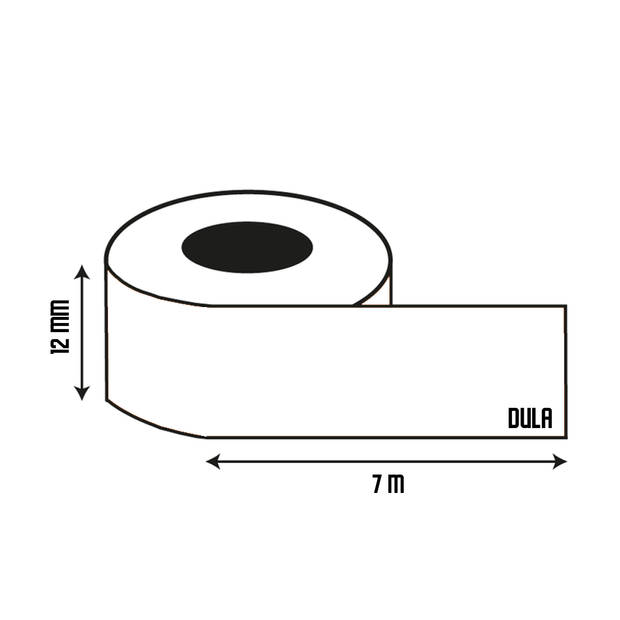 DULA label tape - Compatible met Dymo D1 45027 - 10 stuks - Wit op rood - 12mm x 7m