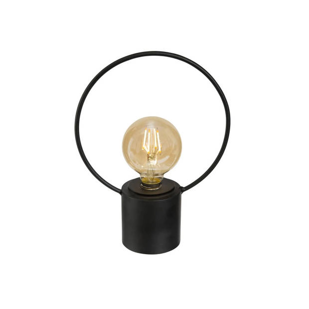 Atmosphera LED lamp - zwart - metaal - zonder snoer - H27.5 - vintage - tafellamp/nachtlamp - Tafellampen