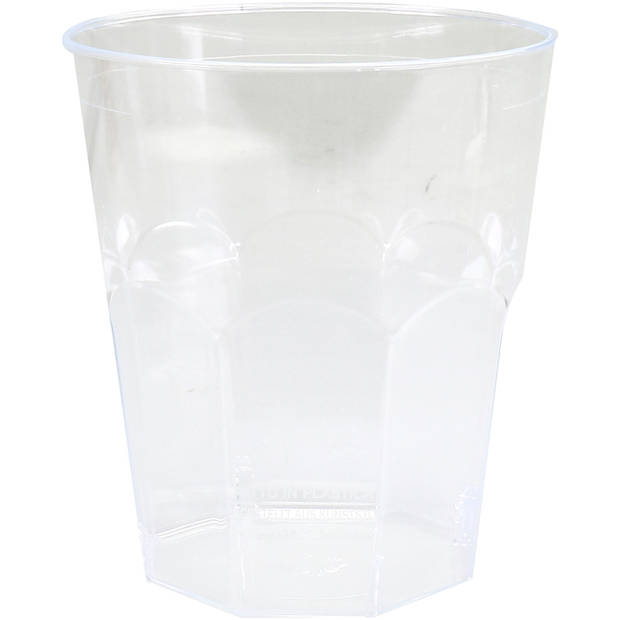 Goldplast Water/fris glas - 20x - 250ml - transparant - herbruikbaar - Kunststof - Drinkglazen