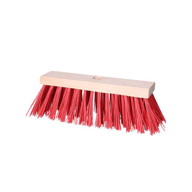 Buemag Bezemkop - Elaston - rood - hout - hard - 25 cm - 24mm - straatbezem/buitenbezem - Bezem