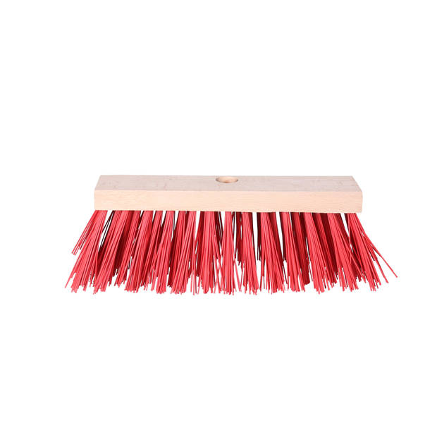 Buemag Bezemkop - Elaston - rood - hout - hard - 25 cm - 24mm - straatbezem/buitenbezem - Bezem