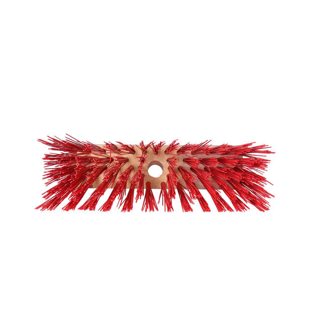 Buemag Bezemkop - Elaston - rood - hout - hard - 25 cm - 24mm - straatbezem/buitenbezem - Bezem