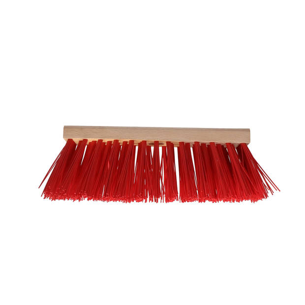 Buemag Bezemkop - Elaston - rood - hout - hard - 25 cm - 24mm - straatbezem/buitenbezem - Bezem