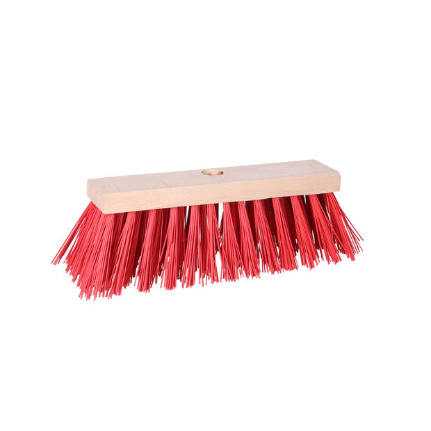 Buemag Bezemkop - Elaston - rood - hout - hard - 25 cm - 24mm - straatbezem/buitenbezem - Bezem