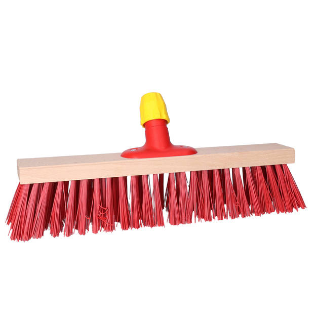 Buemag Bezemkop - Elaston - rood - hout - hard - 40 cm - 24mm - straatbezem/buitenbezem - Bezem