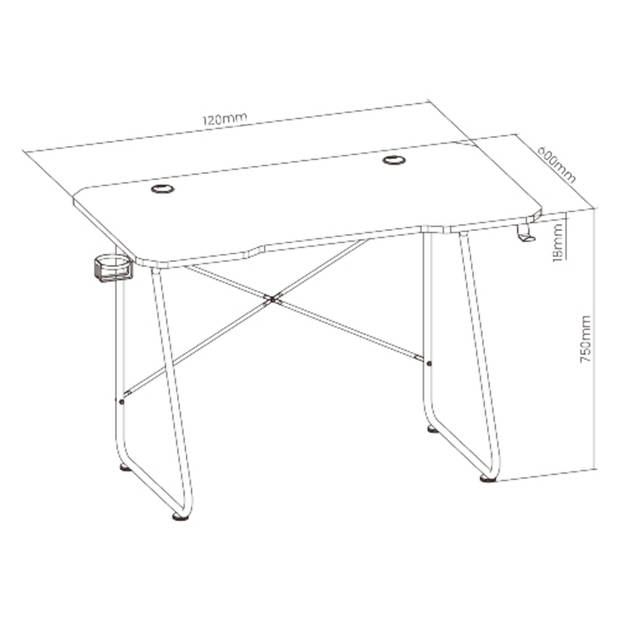 Game bureau volledige muismat - gaming desk - gaming bureaus - computertafel - laptoptafel - 120 x 60 cm