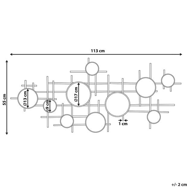 Beliani IBOS - Decoratieve Spiegel-Zwart-IJzer