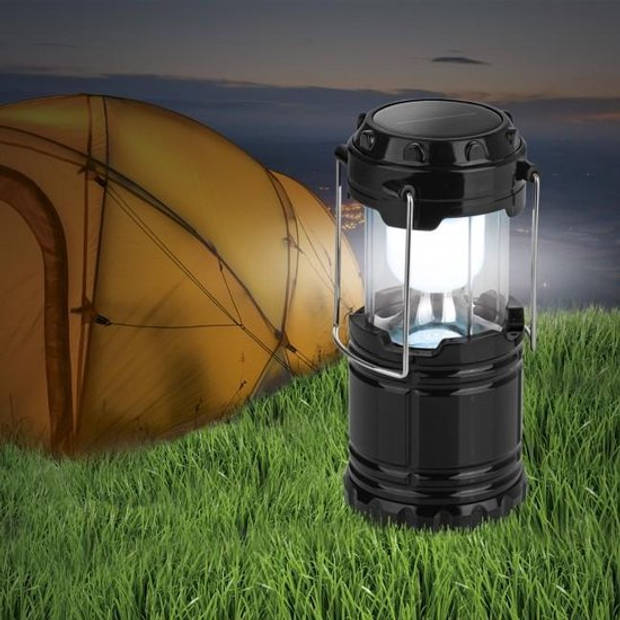 EASYMAXX Solar campinglantaarn - Tentlamp - Zwart