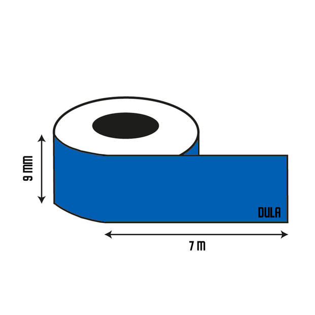 DULA label tape - Compatible met Dymo D1 40914 - 3 stuks - Blauw op wit - 9mm x 7m