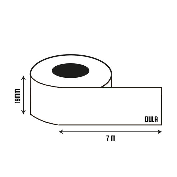 DULA label tape - Compatible met Dymo D1 45810 - 1 stuk - Wit op transparant - 19mm x 7m