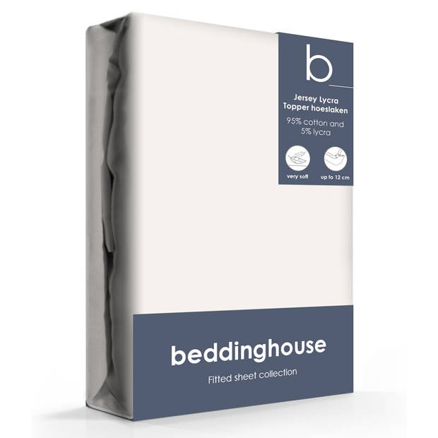 Beddinghouse Jersey-Lycra Topper Hoeslaken Natural-180/200 x 200/220 cm