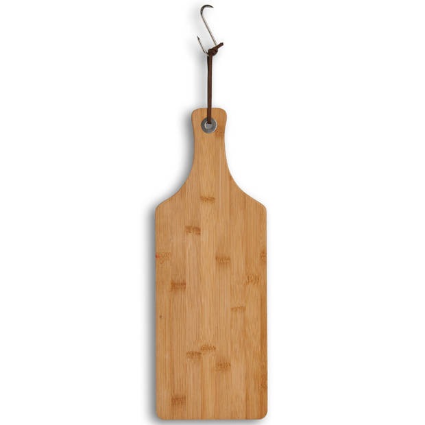 Bamboe houten snijplank/serveerplank met handvat 44 x 16 cm - Snijplanken