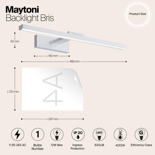 Maytoni - Achtergrondverlichting Bris - Wit