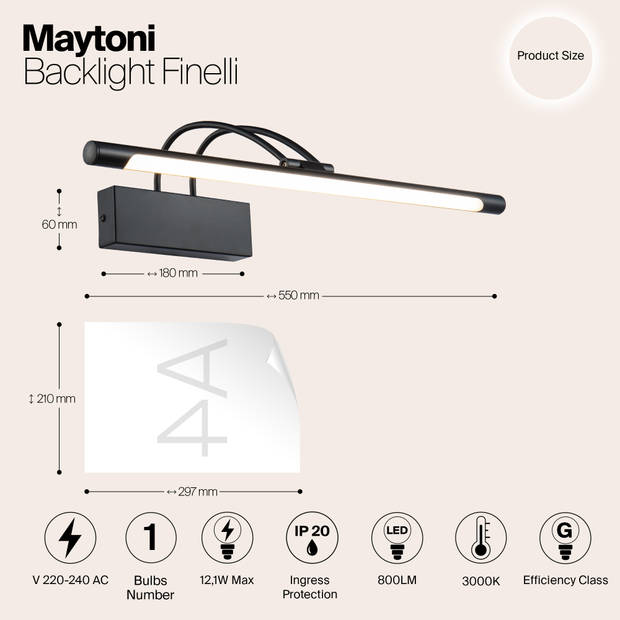 Maytoni - Achtergrondverlichting Finelli - Zwart