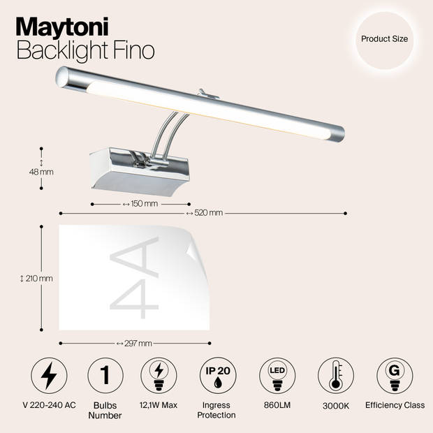 Maytoni - Achtergrondverlichting Fino - Chroom