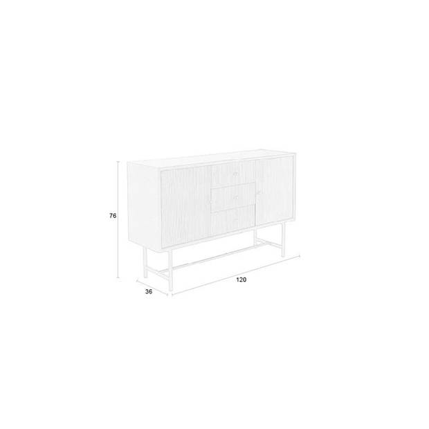 Housecraft Coztilla Dressoir Zwart/ Bruin