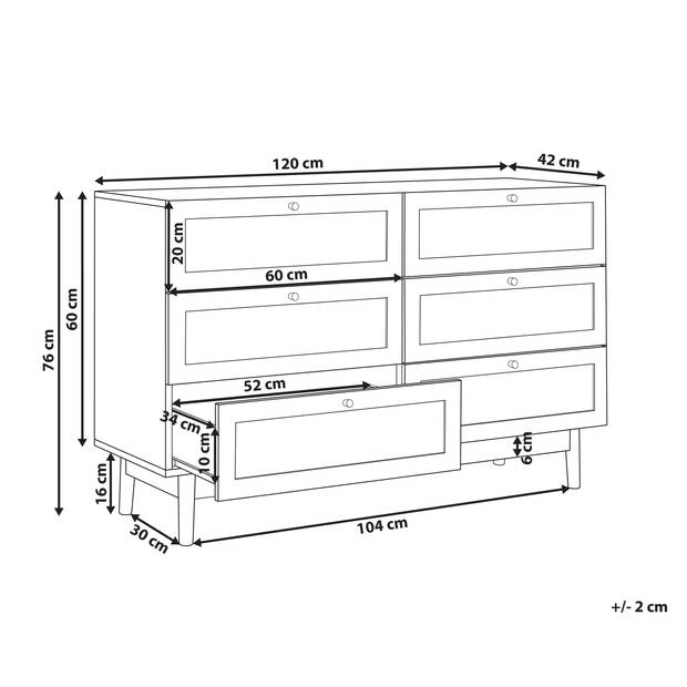 Beliani NIVO - Commode-Lichte houtkleur-Vezelplaat