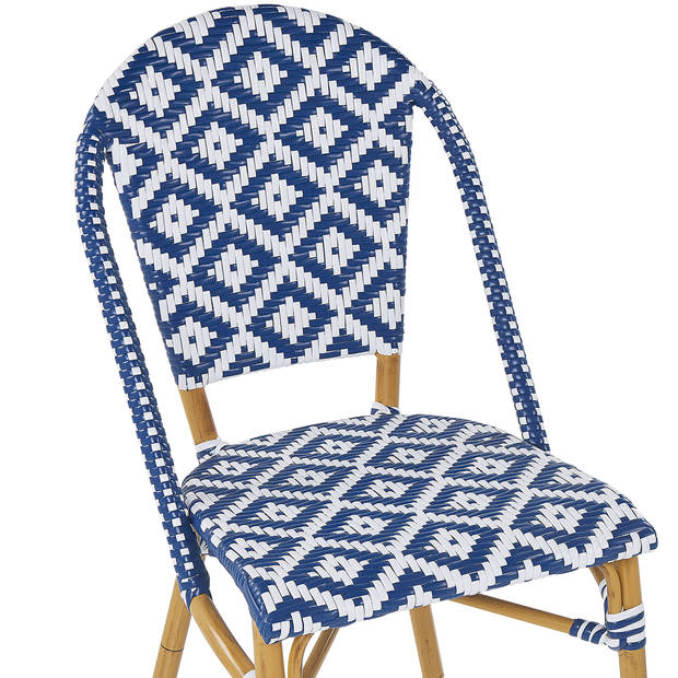 Beliani RIFREDDO - Tuinstoel-Blauw-PE rotan