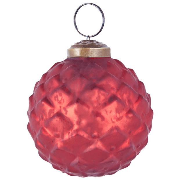 Beliani ARGENTIN - Kerstballen-Rood-Glas