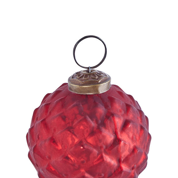 Beliani ARGENTIN - Kerstballen-Rood-Glas