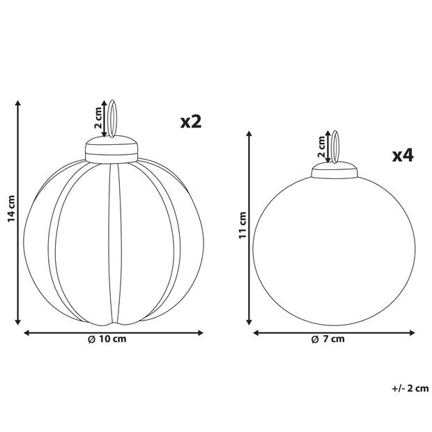 Beliani ARGENTIN - Kerstballen-Zilver-Glas