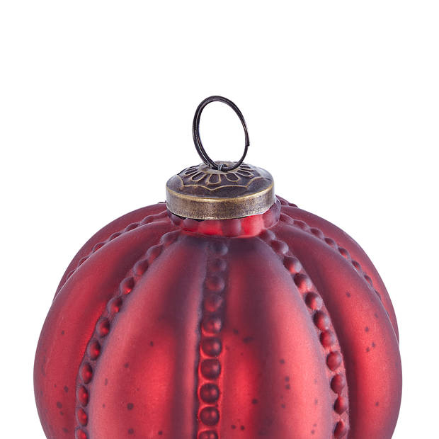 Beliani ARGENTIN - Kerstballen-Rood-Glas