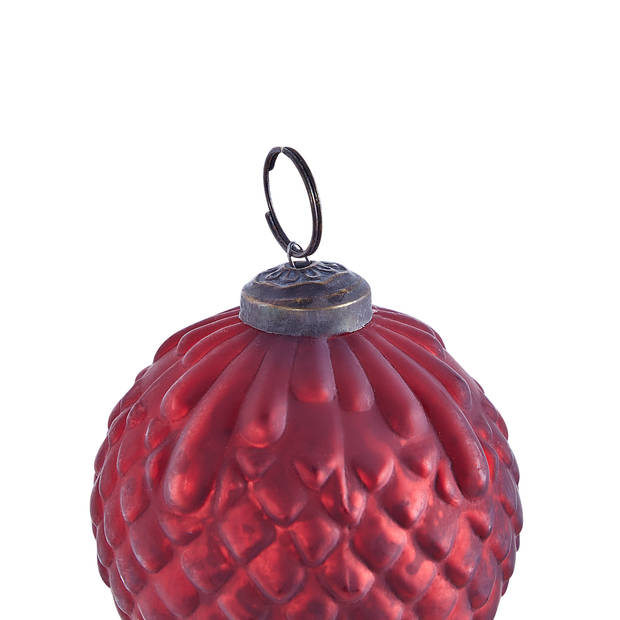 Beliani ARGENTIN - Kerstballen-Rood-Glas