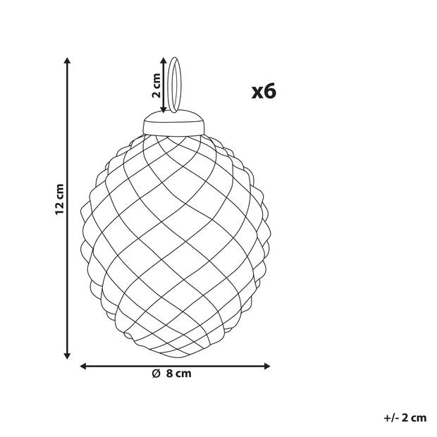 Beliani LAITON - Kerstballen-Wit-Glas