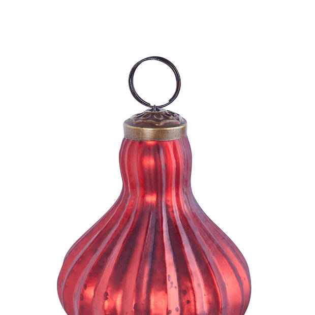 Beliani BRILLANT - Kerstballen-Rood-Glas