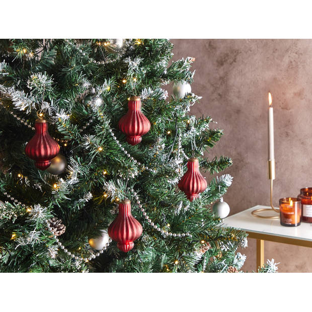 Beliani BRILLANT - Kerstballen-Rood-Glas