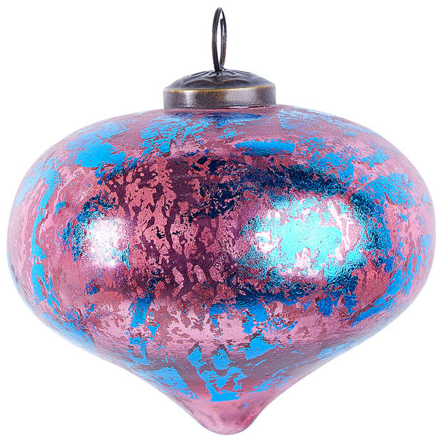 Beliani ASTRALE - Kerstballen-Roze-Glas