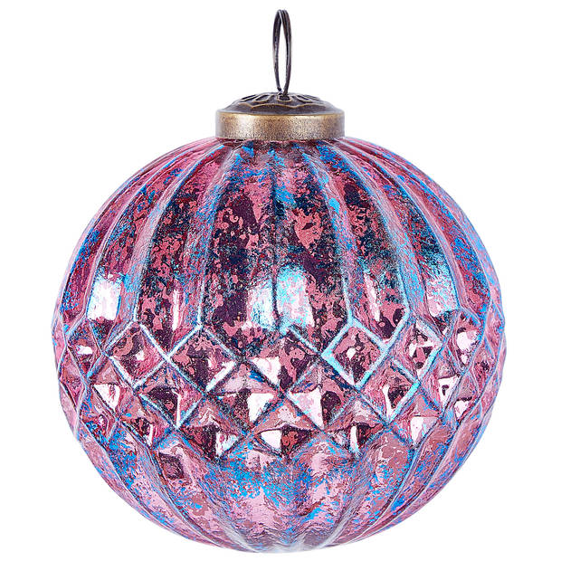 Beliani ASTRAL - Kerstballen-Roze-Glas