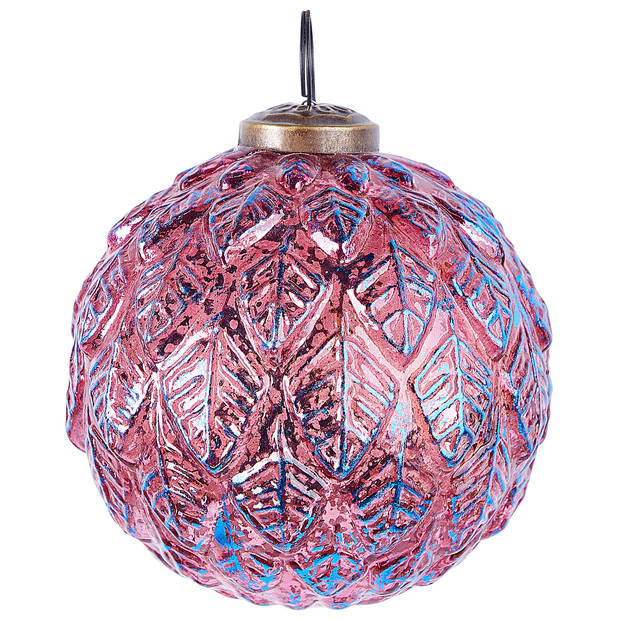 Beliani ASTRAL - Kerstballen-Roze-Glas