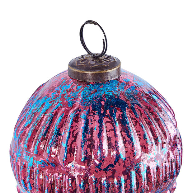 Beliani ASTRAL - Kerstballen-Roze-Glas