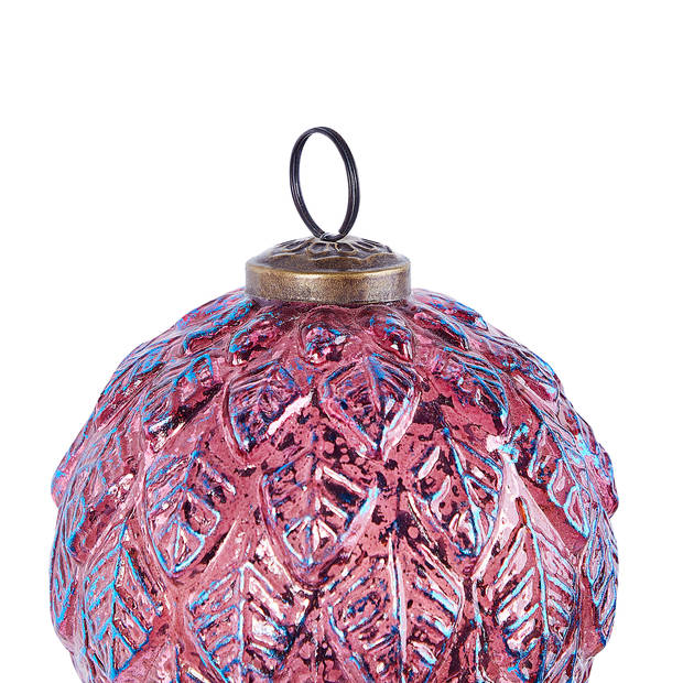 Beliani ASTRAL - Kerstballen-Roze-Glas