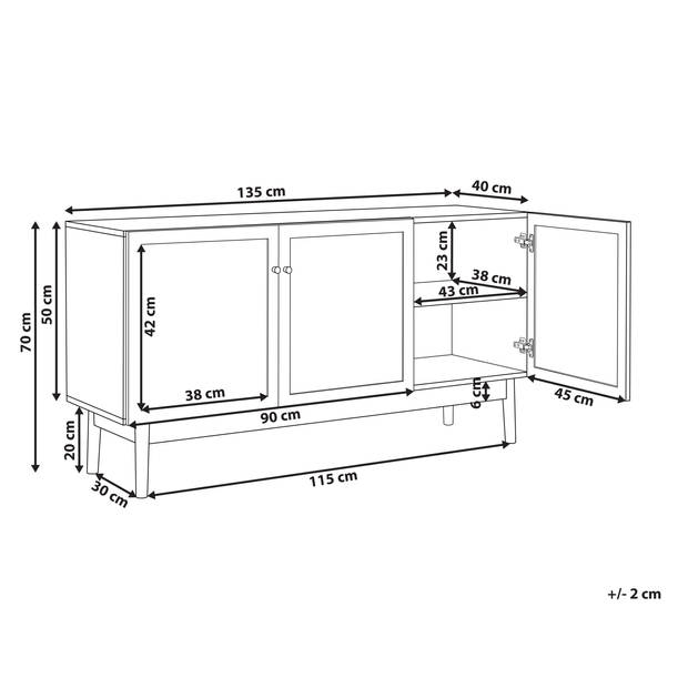 Beliani NIVO - Sideboard-Lichte houtkleur-Vezelplaat