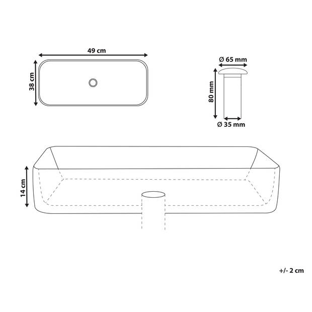 Beliani TRAVESIA - Wastafel-Wit-Keramiek