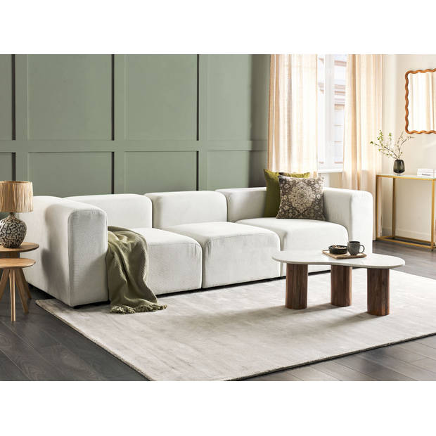 Beliani FALSTERBO - Modulaire Sofa-Wit-Corduroy