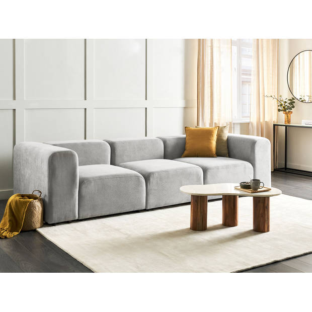 Beliani FALSTERBO - Modulaire Sofa-Grijs-Corduroy