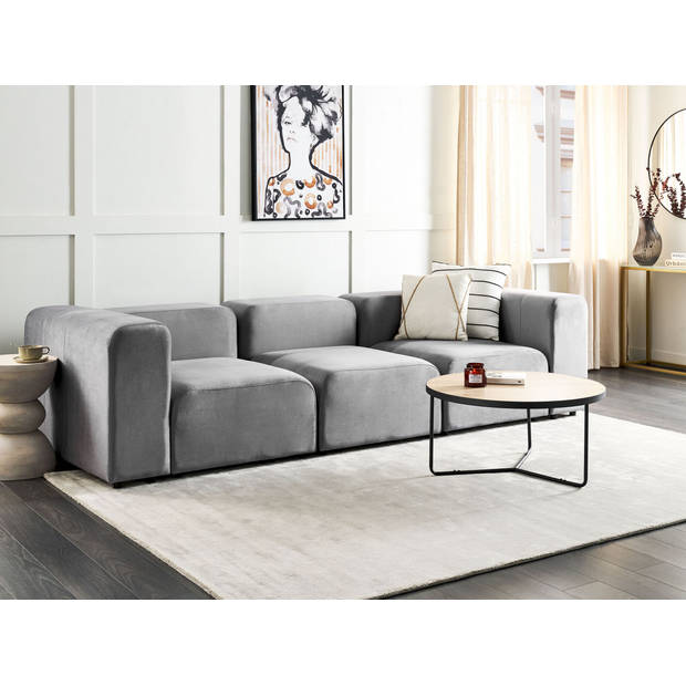 Beliani FALSTERBO - Modulaire Sofa-Grijs-Fluweel