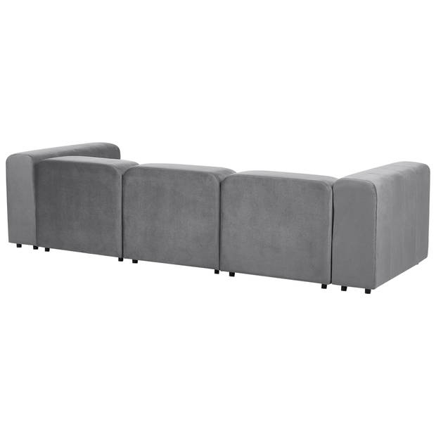 Beliani FALSTERBO - Modulaire Sofa-Grijs-Fluweel