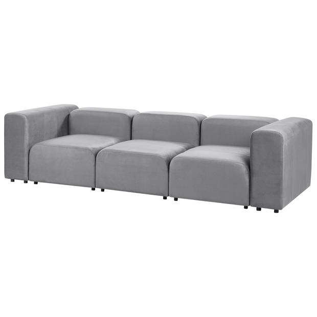 Beliani FALSTERBO - Modulaire Sofa-Grijs-Fluweel