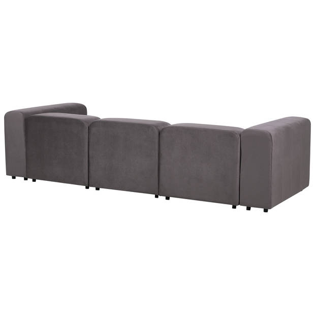 Beliani FALSTERBO - Modulaire Sofa-Grijs-Fluweel