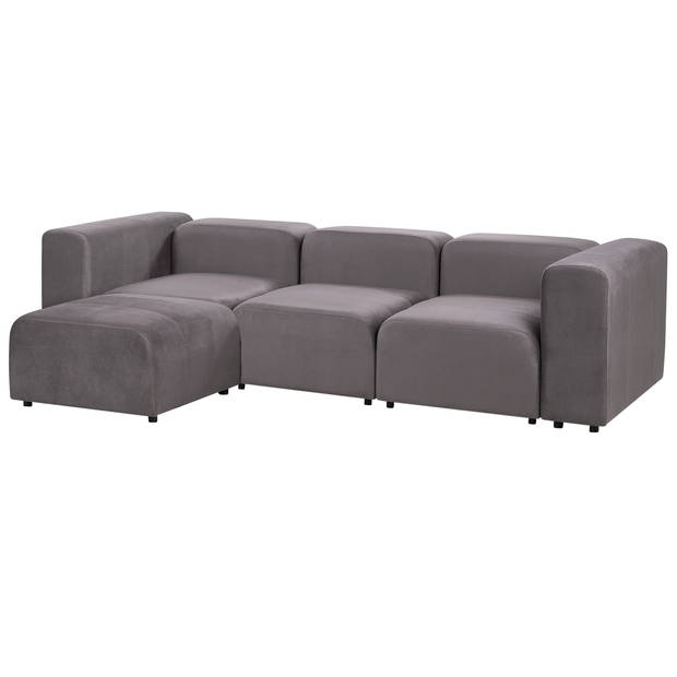 Beliani FALSTERBO - Modulaire Sofa-Grijs-Fluweel