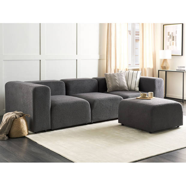 Beliani FALSTERBO - Modulaire Sofa-Grijs-Bouclé