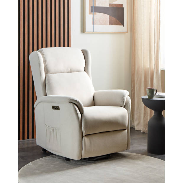 Beliani ELEGY - Fauteuil-Wit-Polyester