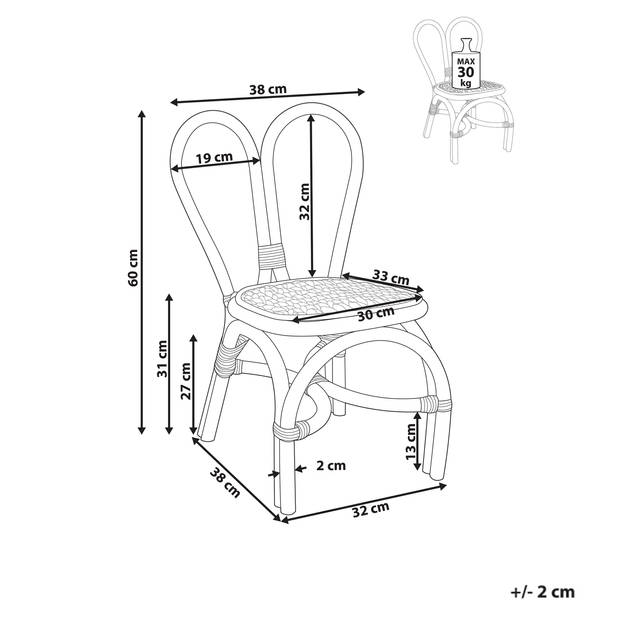 Beliani DESIMI - Kinderstoel-Natuurlijk-Rotan