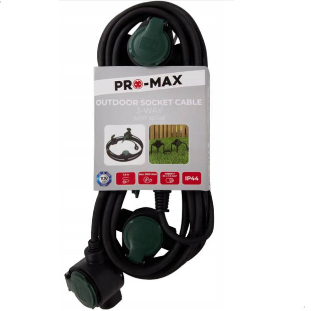 PRO-MAX Tuinverlengkabel 7,5 meter - 3500 W