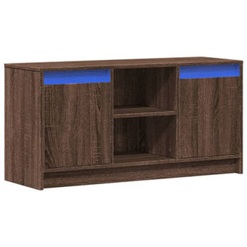 vidaXL Tv-meubel met LED 100x34x50 cm bewerkt hout bruin eikenkleurig