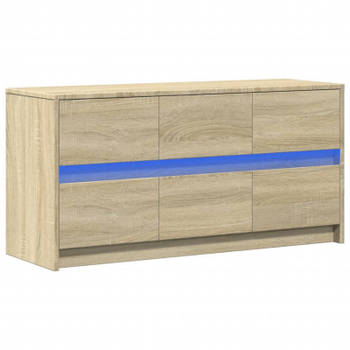 vidaXL Tv-meubel met LED 100x34x50 cm bewerkt hout sonoma eikenkleurig